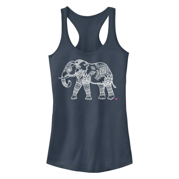 Junior's CHIN UP Zen Elephant Racerback Tank Top