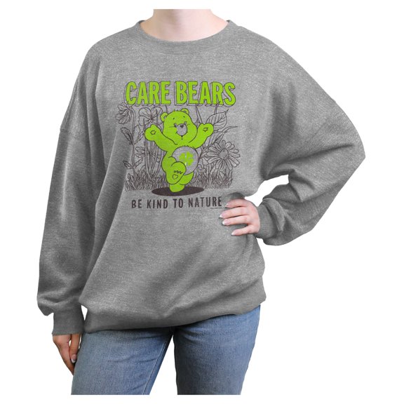 Junior's Care Bears Be Kind to Nature Sweatshirt Heather Gray Small