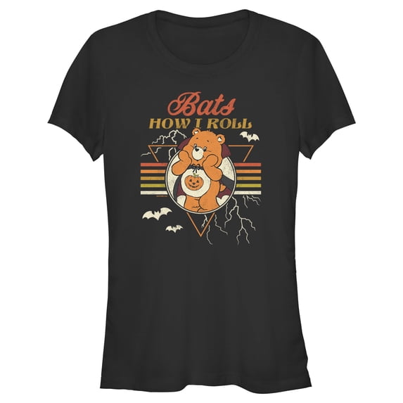 Junior's Care Bears Halloween Trick-Or-Sweet Bear Bats How I Roll Graphic T-Shirt