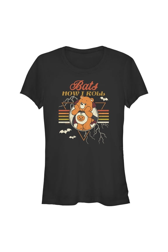 Junior's Care Bears Halloween Trick-Or-Sweet Bear Bats How I Roll Graphic T-Shirt