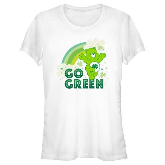 Junior's Care Bears St. Patrick's Day Good Luck Bear Go Green Graphic Tee White 2X Large