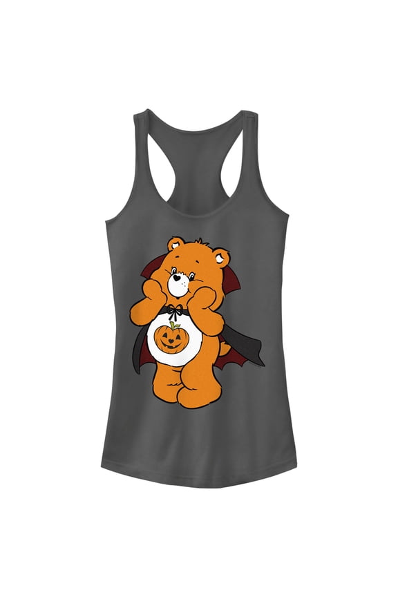 Junior's Care Bears Trick-or-Sweet Bear Racerback Tank Top Charcoal Large