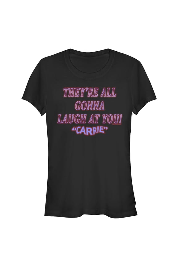 Junior's Carrie All Gonna Laugh At You Graphic Tee Black Small