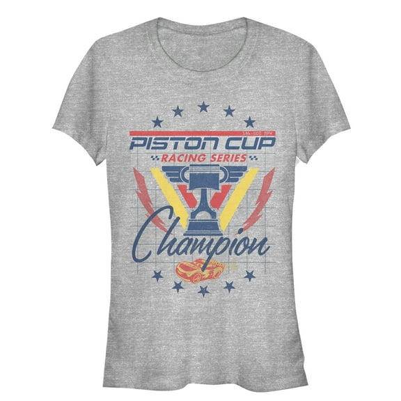 Junior's Cars Piston Cup Champion  Graphic Tee Athletic Heather Medium