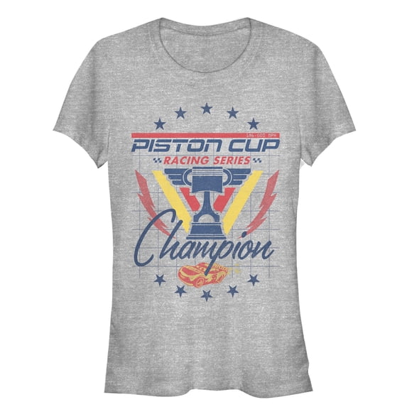 Junior's Cars Piston Cup Champion Graphic Tee Athletic Heather Medium