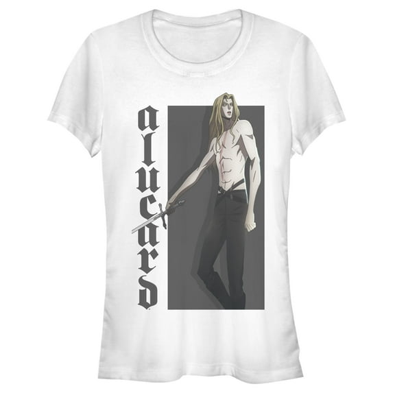 Junior's Castlevania Alucard Portrait Graphic Tee White Large