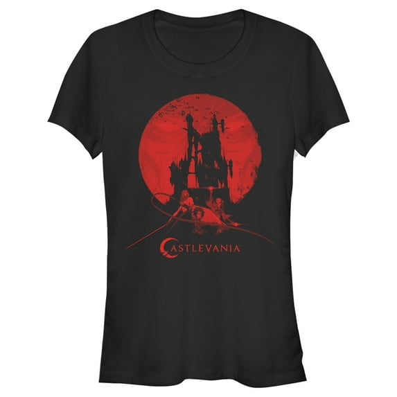 Junior's Castlevania Blood Moon Silhouette Graphic Tee Black Medium