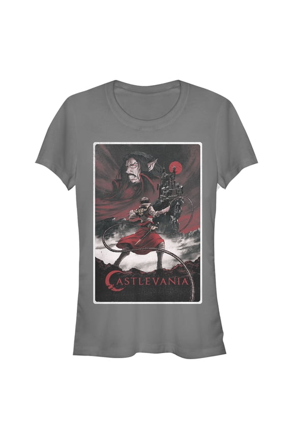 Junior's Castlevania Classic Poster  Graphic Tee Charcoal Small