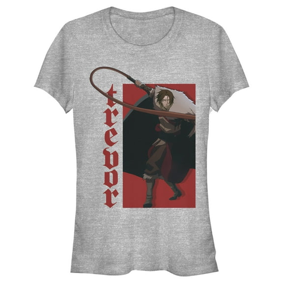 Junior's Castlevania Trevor Belmont Portrait Graphic Tee Athletic Heather Large