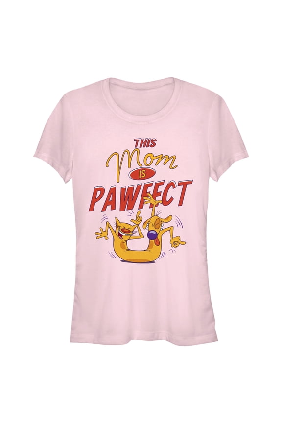 Junior's Catdog This Mom Is Pawfect Graphic Tee Light Pink 2X Large