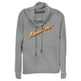 thumbnail image 1 of Junior's Cheetos Flamin' Hot Logo  Cowl Neck Sweatshirt Gray Heather Large, 1 of 4