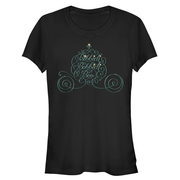 Junior's Cinderella Bibbidi Bobbidi Boo Graphic Tee Black X Large
