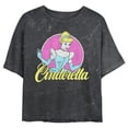thumbnail image 1 of Junior's Cinderella Distressed Logo Crop Graphic Tee Black Medium, 1 of 4