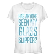 Juniors Cinderella Glass Slipper Graphic Tee White 2X Large