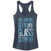Junior's Cinderella Glass Slipper Racerback Tank Top Indigo 2X Large