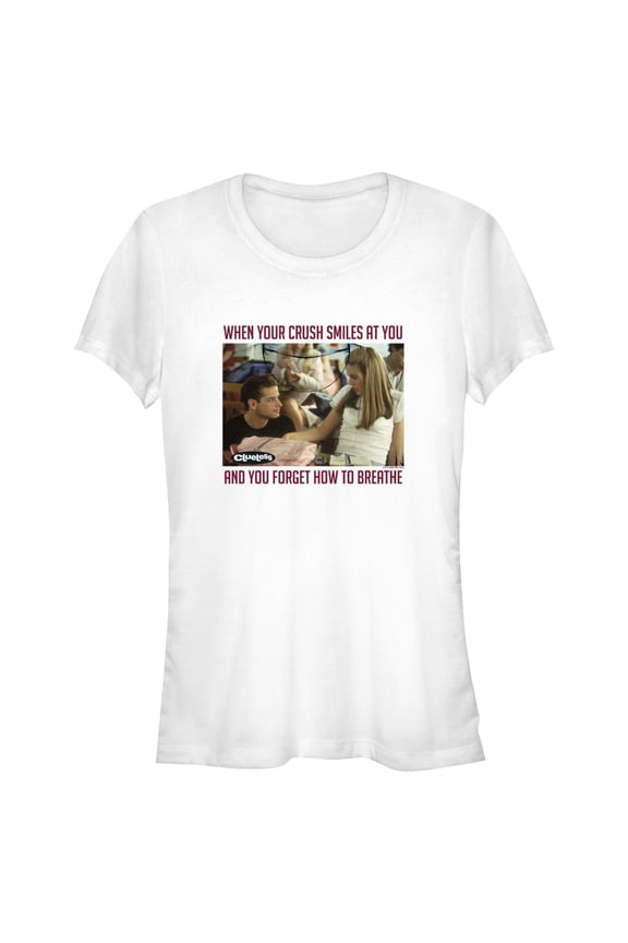 Junior's Clueless When Your Crush Smiles At You Graphic Tee White 2X Large