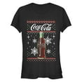 thumbnail image 1 of Junior's Coca Cola Christmas Bottle Snowflake  Graphic Tee Black 2X Large, 1 of 2