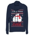 thumbnail image 1 of Junior's Coca Cola Merry Christmas Polar Bear Cowl Neck Sweatshirt Navy Blue X Large, 1 of 3