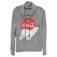 thumbnail image 1 of Junior's Coca Cola Polar Bear  Cowl Neck Sweatshirt Gray Heather 3X Large, 1 of 4