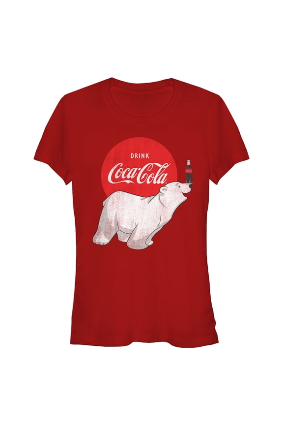 Junior's Coca Cola Polar Bear Graphic Tee Red Small