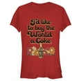 thumbnail image 1 of Junior's Coca Cola Unity I'd Like to Buy the World a Coke Retro  Graphic Tee Red Large, 1 of 3