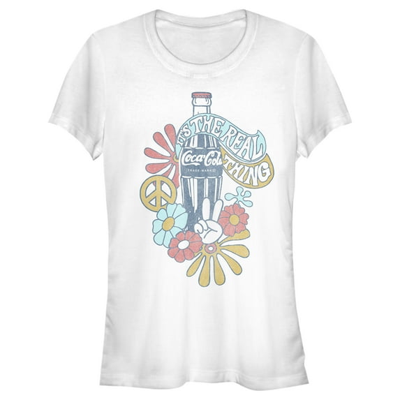 Junior's Coca Cola Unity It's the Real Thing Graphic Tee White 2X Large