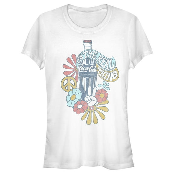 Junior's Coca Cola Unity It's the Real Thing  Graphic Tee White Small