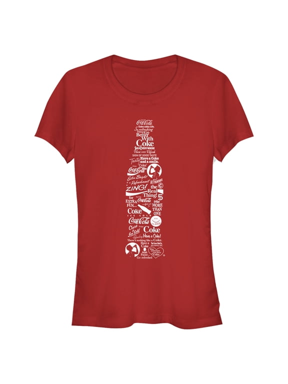 Junior's Coca Cola Unity Logo Bottle Graphic Tee Red 2X Large