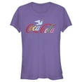 thumbnail image 1 of Junior's Coca Cola Unity Rainbow Dove Logo  Graphic Tee Purple Small, 1 of 3