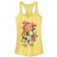 thumbnail image 1 of Junior's Coco Floral Skeletons  Racerback Tank Top Banana Large, 1 of 3
