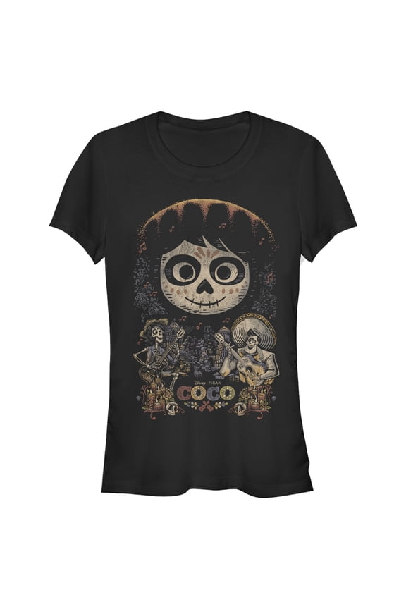 Junior's Coco Miguel & Musical Scene Graphic Tee Black Small