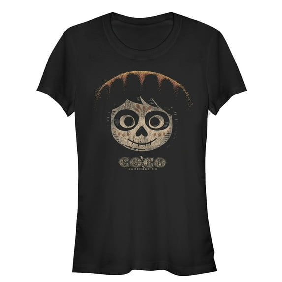 Junior's Coco Miguel Skeleton Hat Graphic Tee Black Small