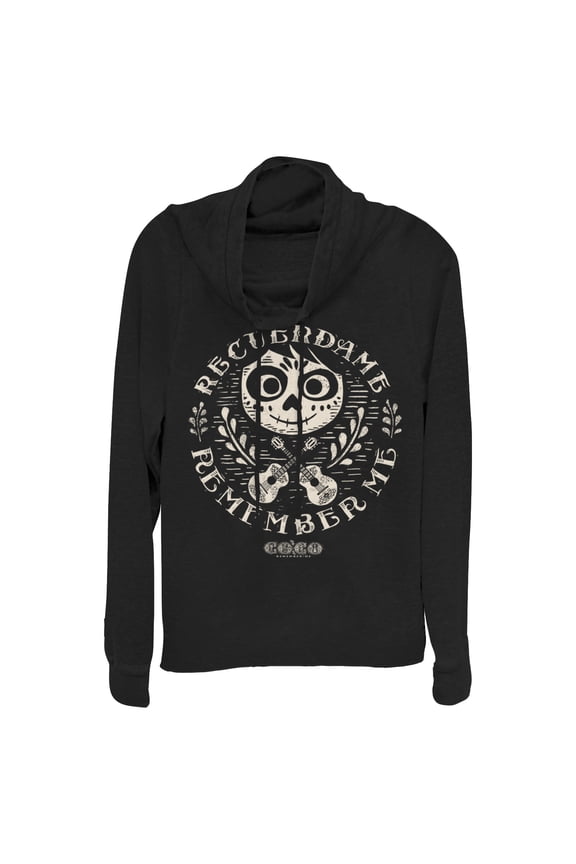 Junior's Coco Remember Me Song Cowl Neck Sweatshirt Black Small