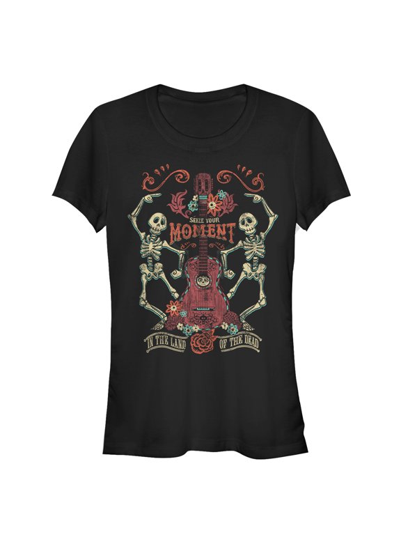 Junior's Coco Seize Moment Skeleton Dance Graphic Tee Black Medium