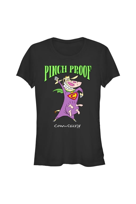 Junior's Cow and Chicken St. Patrick’s Day Pinch Proof Graphic Tee Black Medium