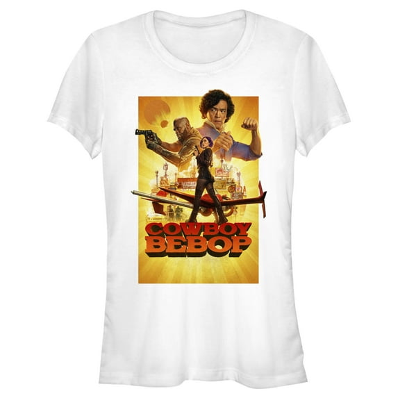 Junior's Cowboy Bebop Poster Graphic Tee White 2X Large