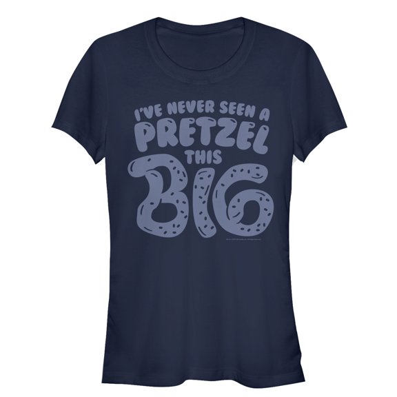 Junior's Crazy Ex-Girlfriend Big Pretzel Graphic Tee Navy Blue Medium