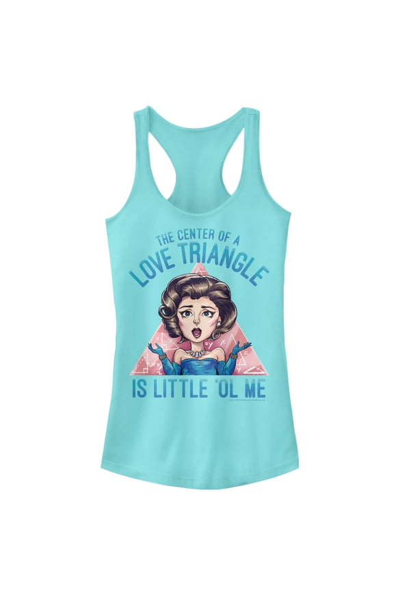 Junior's Crazy Ex-Girlfriend Center of Love Triangle Racerback Tank Top Cancun Medium