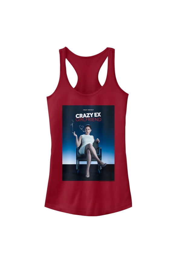Junior's Crazy Ex-Girlfriend Crazy Instinct Poster Racerback Tank Top Scarlet Medium