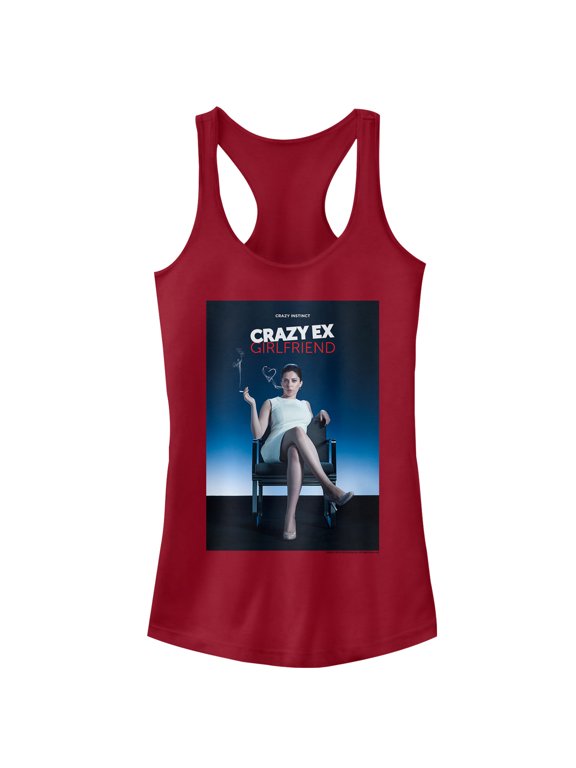 Junior's Crazy Ex-Girlfriend Crazy Instinct Poster Racerback Tank Top Scarlet X Large