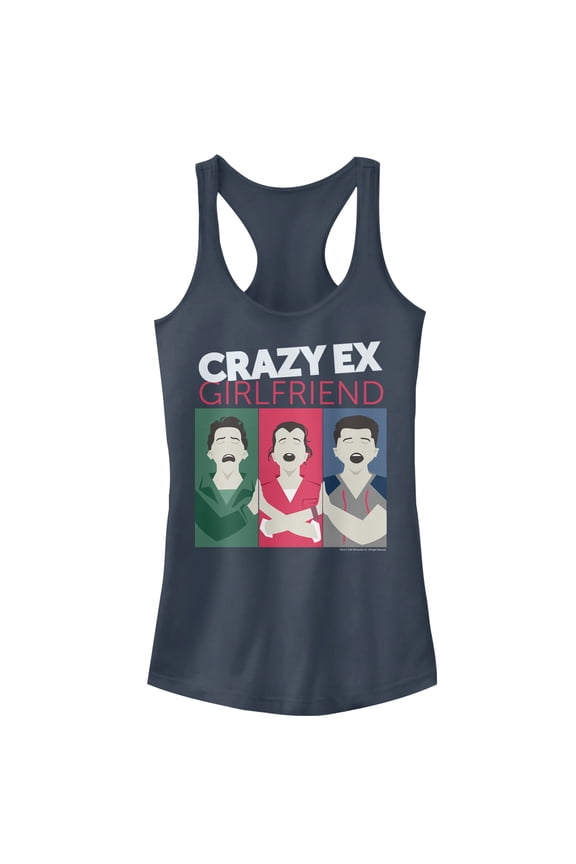Junior's Crazy Ex-Girlfriend No One is Singing My Song Panel Racerback Tank Top Indigo X Large