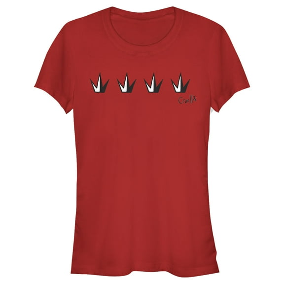 Junior's Cruella Crowns Logo Graphic Tee Red Large