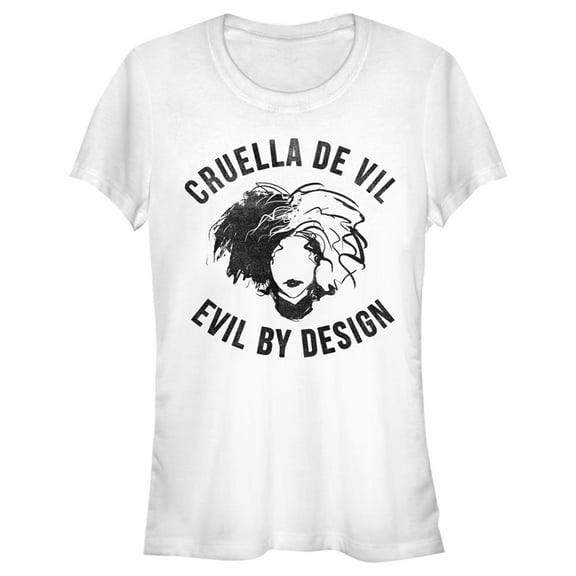Junior's Cruella Evil By Design Sketch Graphic Tee White 2X Large