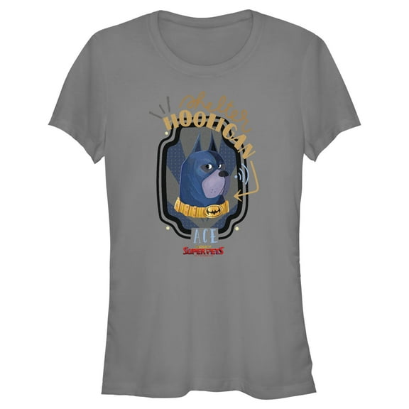 Junior's DC League of Super-Pets Ace The Bat-Hound Shelter Hooligan  Graphic Tee Charcoal X Large