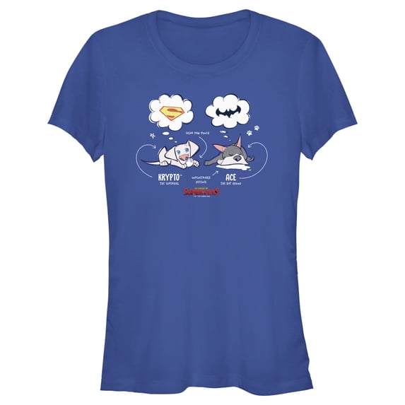 Junior's DC League of Super-Pets Cartoon Krypto and Ace Dreams Graphic Tee Royal Blue Large