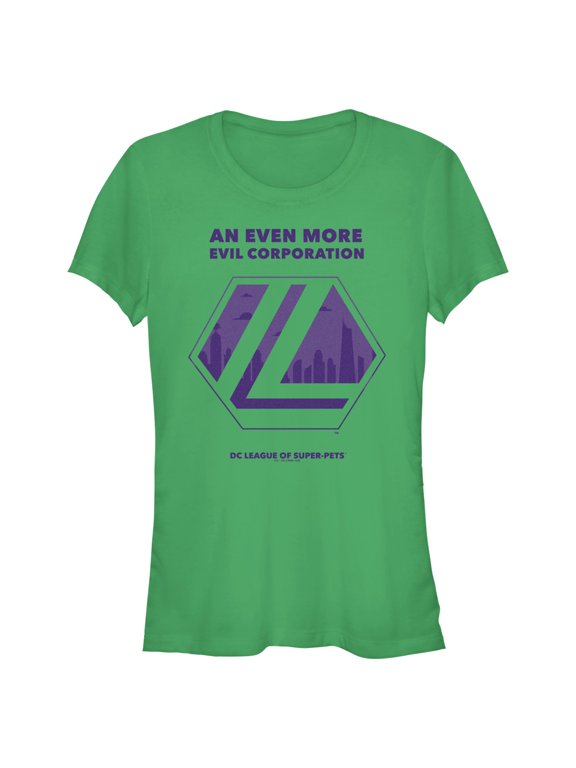 Junior's DC League of Super-Pets Even More Evil Corporation Logo Graphic Tee Kelly Green Large