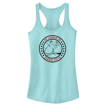 Junior's DC League of Super-Pets Krypto Circle Badge  Racerback Tank Top Cancun Small