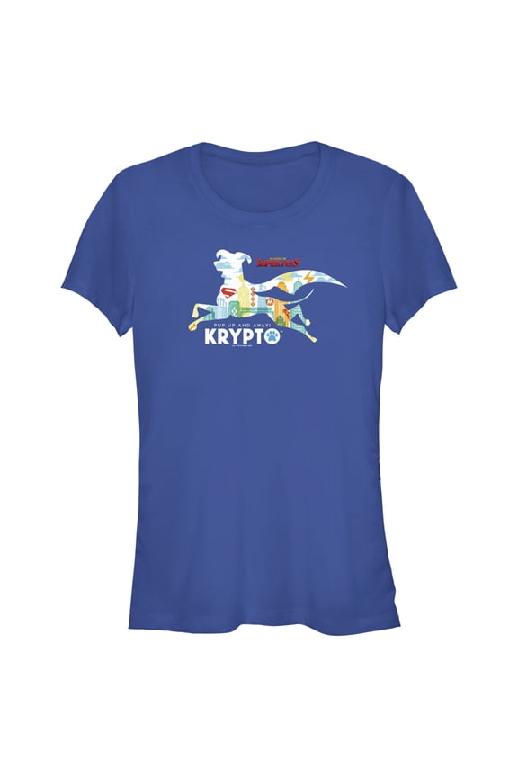 Junior's DC League of Super-Pets Krypto Silhouette Graphic Tee Royal Blue X Large