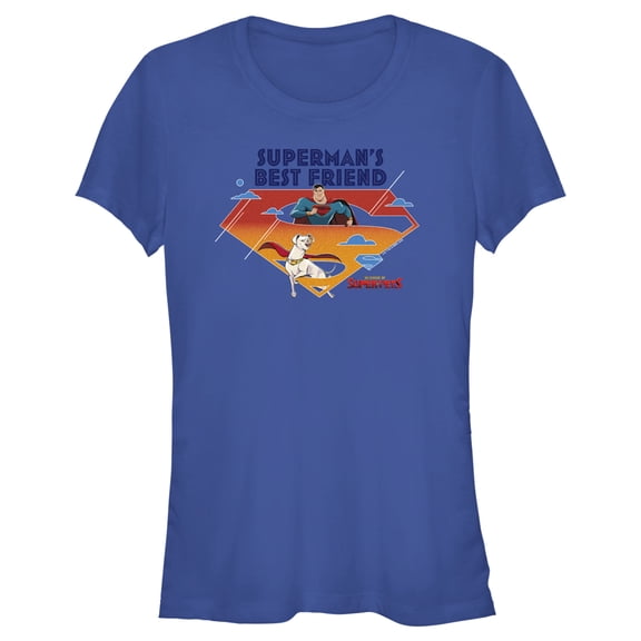 Junior's DC League of Super-Pets Superman's Best Friend Logo  Graphic Tee Royal Blue Medium