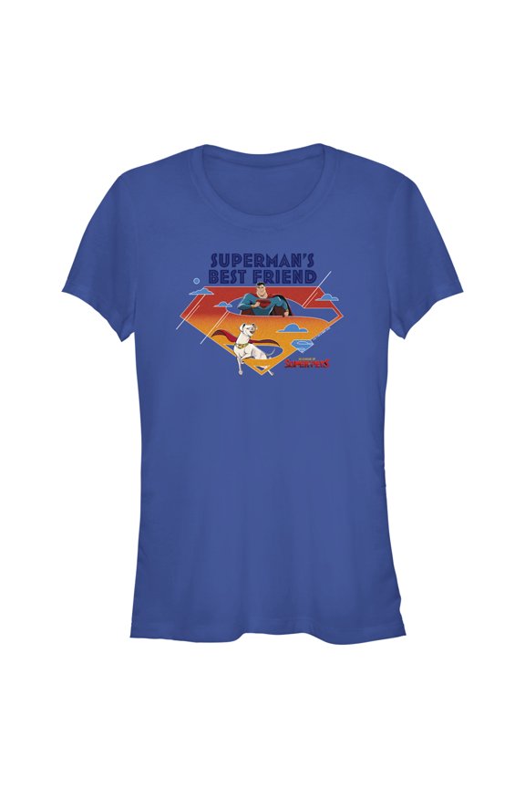 Junior's DC League of Super-Pets Superman's Best Friend Logo  Graphic Tee Royal Blue X Large